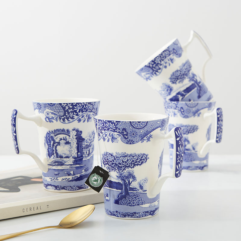 Blue Italian Cottage Mug, Set of 4 - Image 2