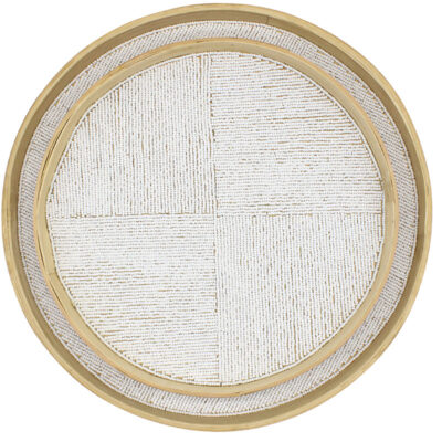 White Bamboo Beaded Tray