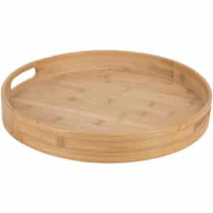 Round Bamboo Tray with Handles