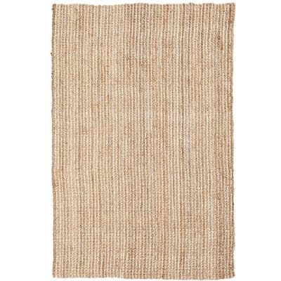 Natural Jute Rug with Cream Stripes