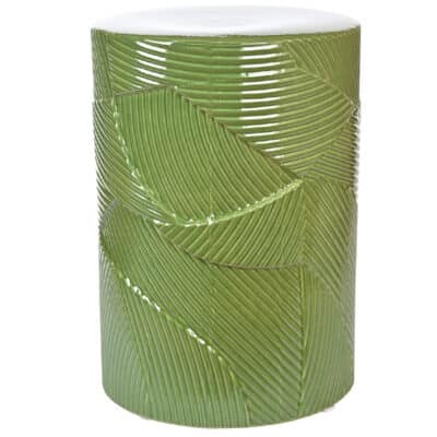 Green Textured Footstool
