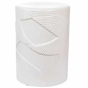 White Textured Footstool
