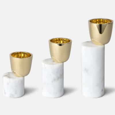 Streamer White Candle Holder