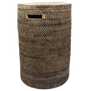 Fine Rattan Cylinder Laundry Basket with Lid