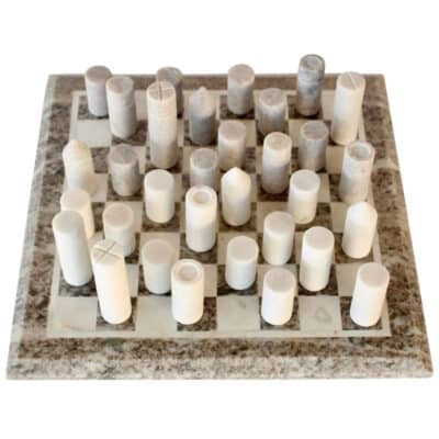 Beige & White Marble Chess Set