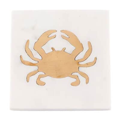 Marble & Brass Sealife Coaster, Set of 4