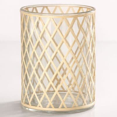 Rattan & Glass Vase